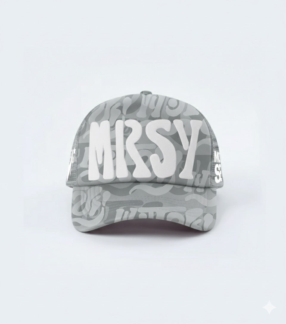 GREY CAMMO TRUCKER